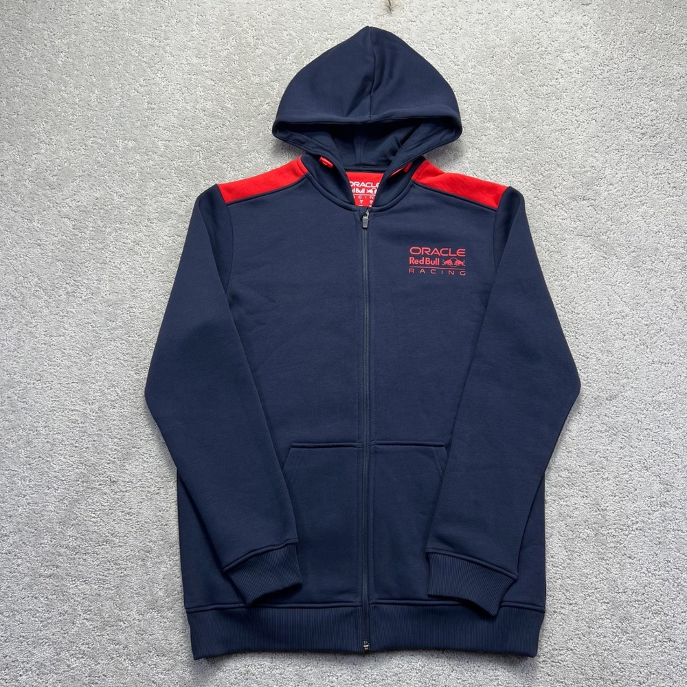 Castore Oracle Red Bull Hoodie Mens M Navy Blue Red Racing F1 Full Zip Sporty